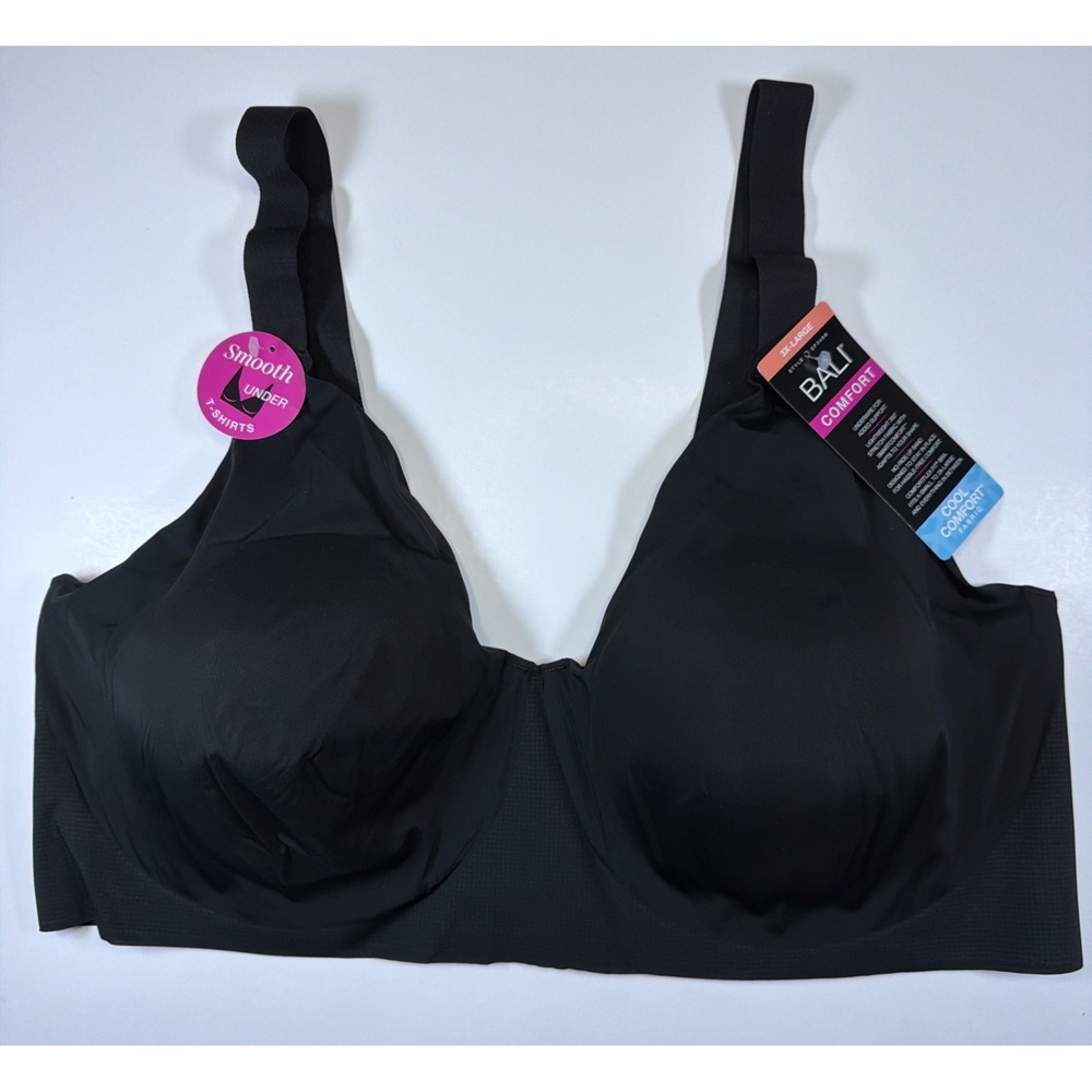 Bali Comfort Revolution Easylite Bra Womens Underwire Black DF3498 Size 3XL NWT